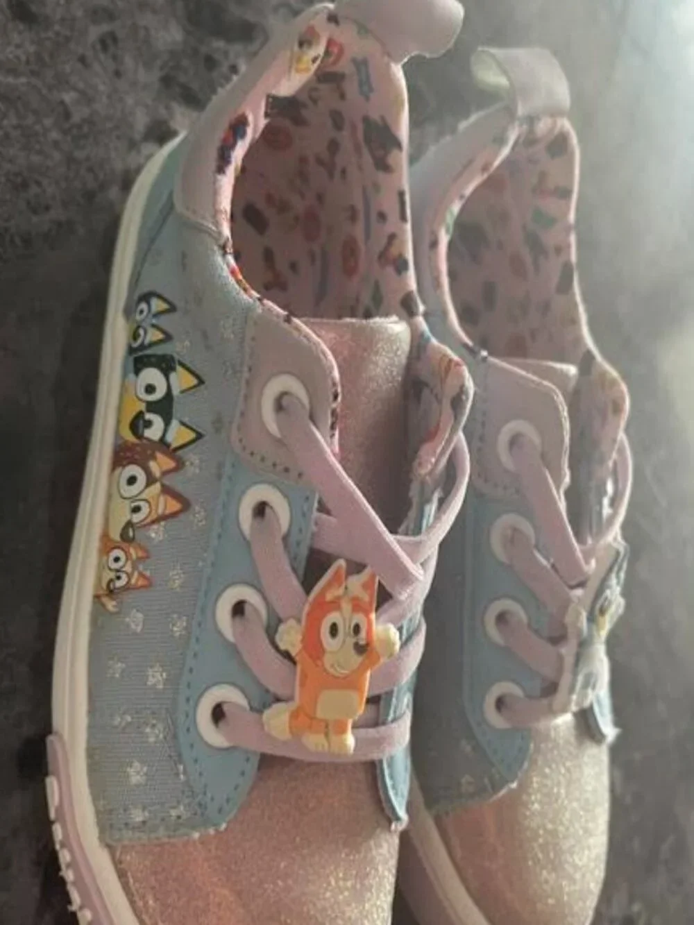 Bluey & Bingo Toddler Girl Slip-On Court Sneakers – Size 10